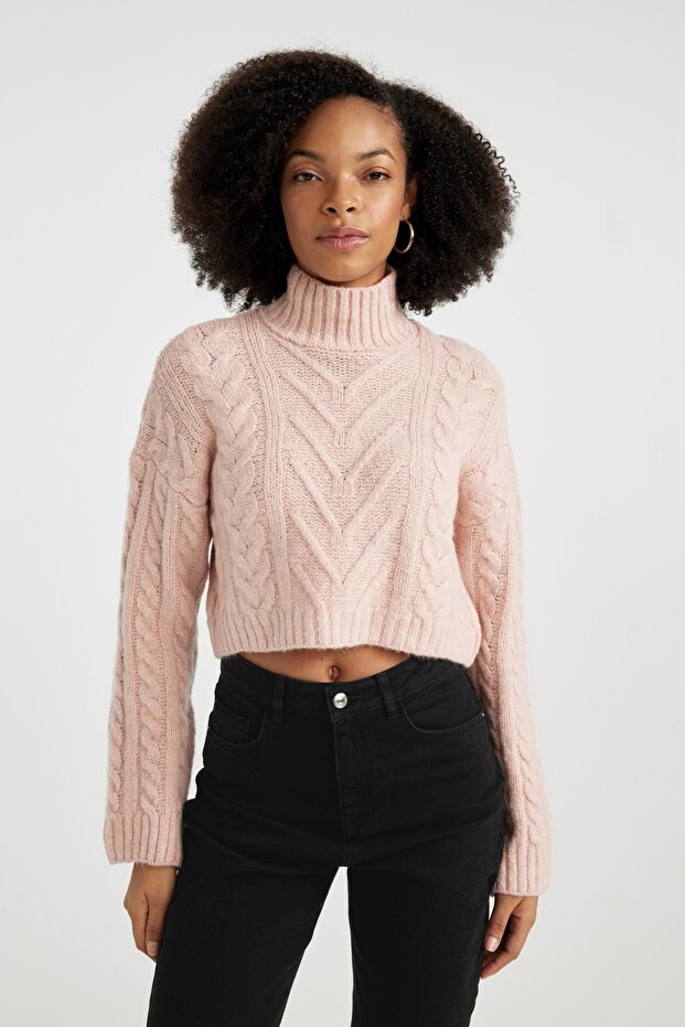Strickpullover mit normaler Passform und halbem Rollkragenpullover B5443ax23wn - 3