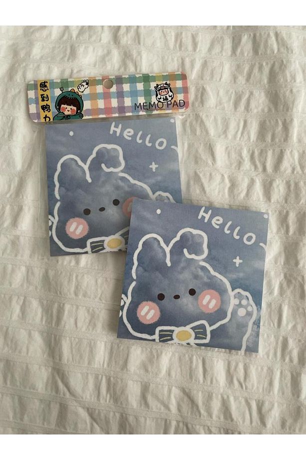 Hello Sky Rabbit Memo Pad Kare Not Defteri - 1