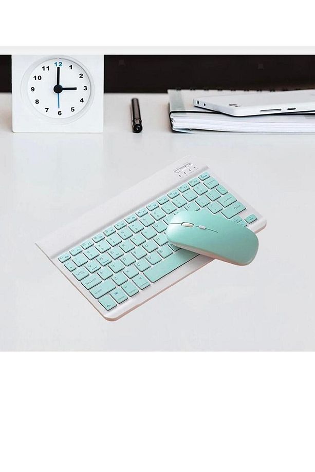 Samsung Galaxy Tab A9 Plus SM-X210 Uyumlu Kablosuz Bluetooth Klavye+Mouse Set - 4