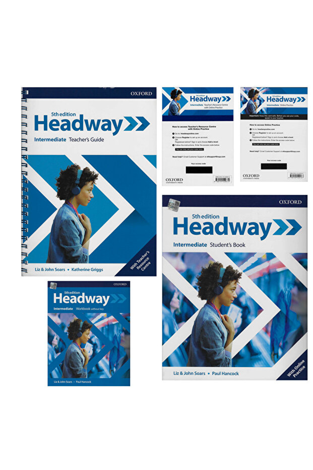 Headway İntermediate Teachers Book + Students Book + Workbook + 2 Adet Kod (Online Practice Code) - 1