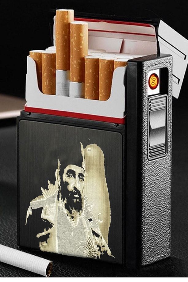 Usb Şarjlı Abdülhamit Elektronik Çakmak Taşınabilir Sigara Paketi Muhafaza Kutusu Kişiye Özel - 2