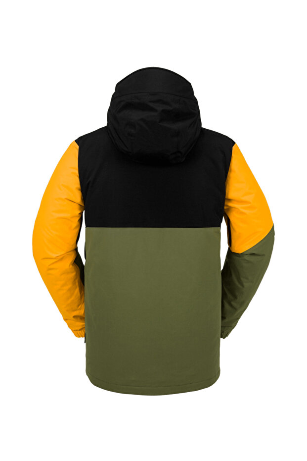 Sarı Erkek Kapüşon Yaka Gore-Tex Desenli Kayak Montu - 6