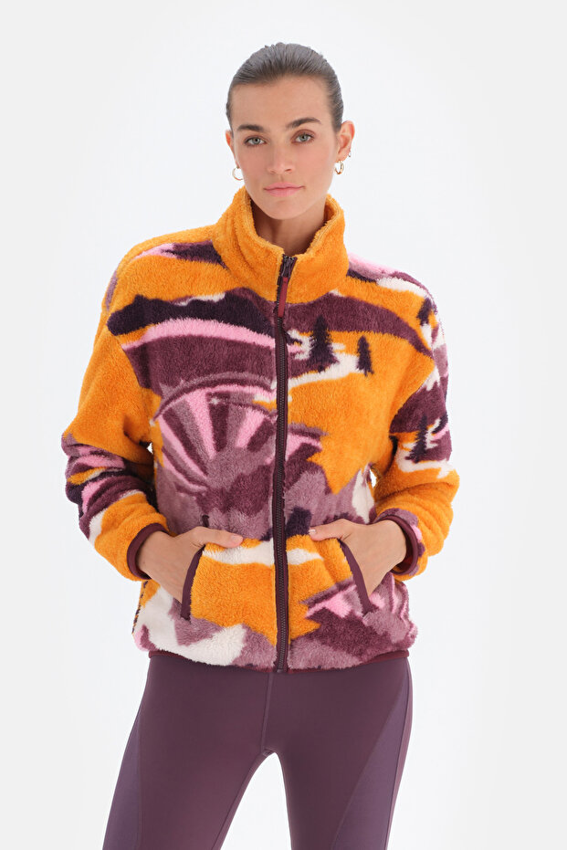 Multicolor Active Women's Mountain Printed Fleece Sweatshirt