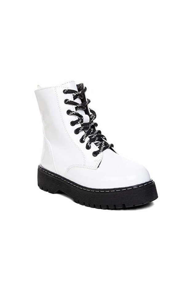 White Patent Leather Women's Boots