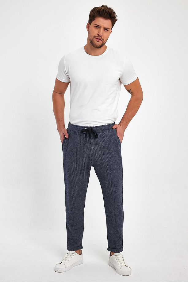 BELİ LASTİKLİ BAĞCIKLI DUBLE PAÇA PANTOLON (E23-50902) - 3