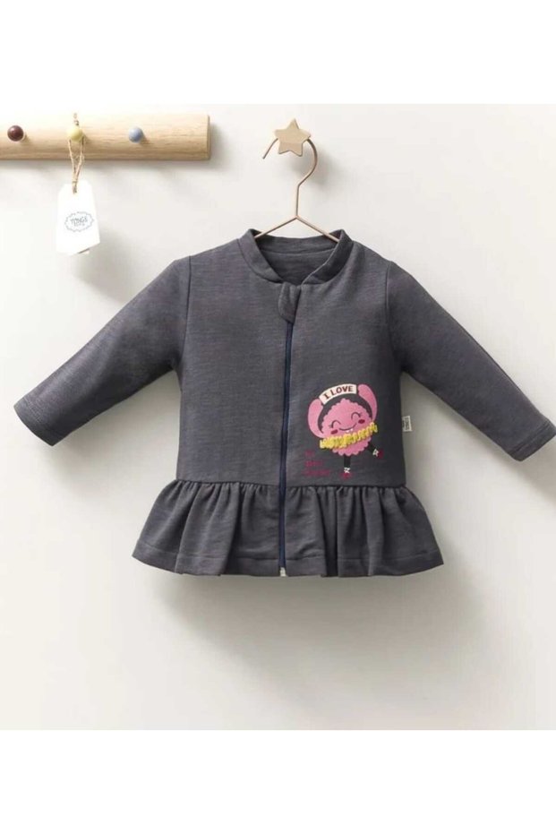 baby girl 2 thread cardigan / zippered skirt with drawstring girl cardigan / baby girl 2 thread cardigan