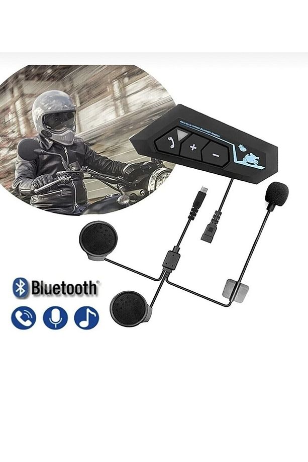 Bt Intercom Motor Kurye Kask Bluetooth Uyumlu Kulaklık Motosiklet Kulaklık 5.0 Bluetooth - 2