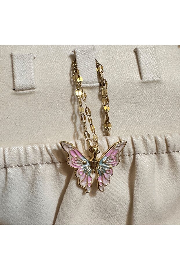 Çelik Kelebek Kolye - 2
