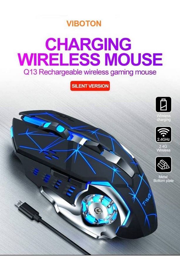 Çift Modlu Kablosuz Bluetooth Mouse Rgb Ledli Şarj Edilebilir Mouse - 4