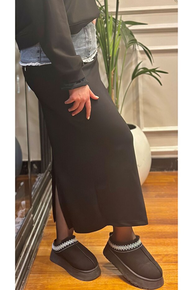 DENİM DETAYLI ETEK - 4