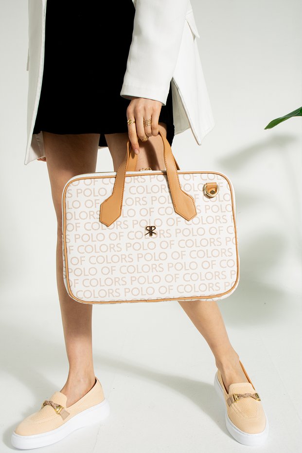 Joyce CreamCamel Printed Unisex Netbok and Briefcase 28x37 Size