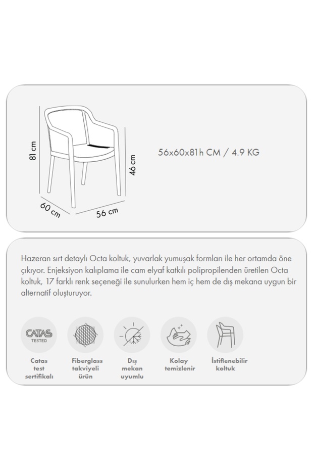 Octa Sandalye - Vizon - 4
