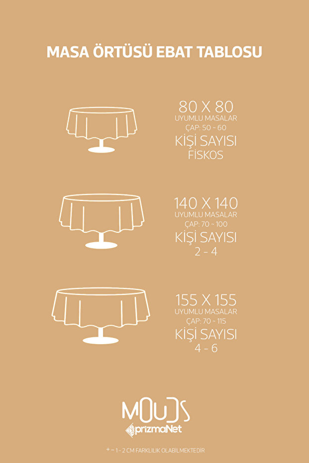 Yılbaşı Topları Desenli Yuvarlak Süet Dertsiz Masa Örtüsü - 5