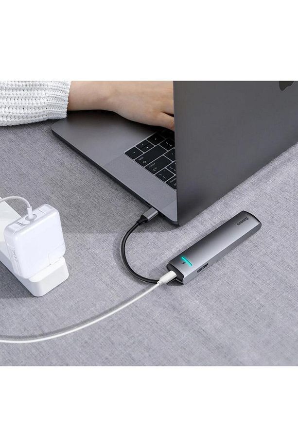 6in1 Type C Hub Hdmı 3x Usb 3.0 Rj45 Type C Dönüştürücü Çoğaltıcı Hub - 3