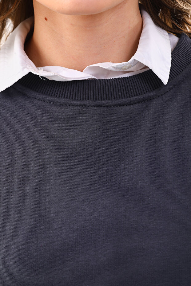 طاقم الرقبة سويت شيرت كبير الحجم - 4