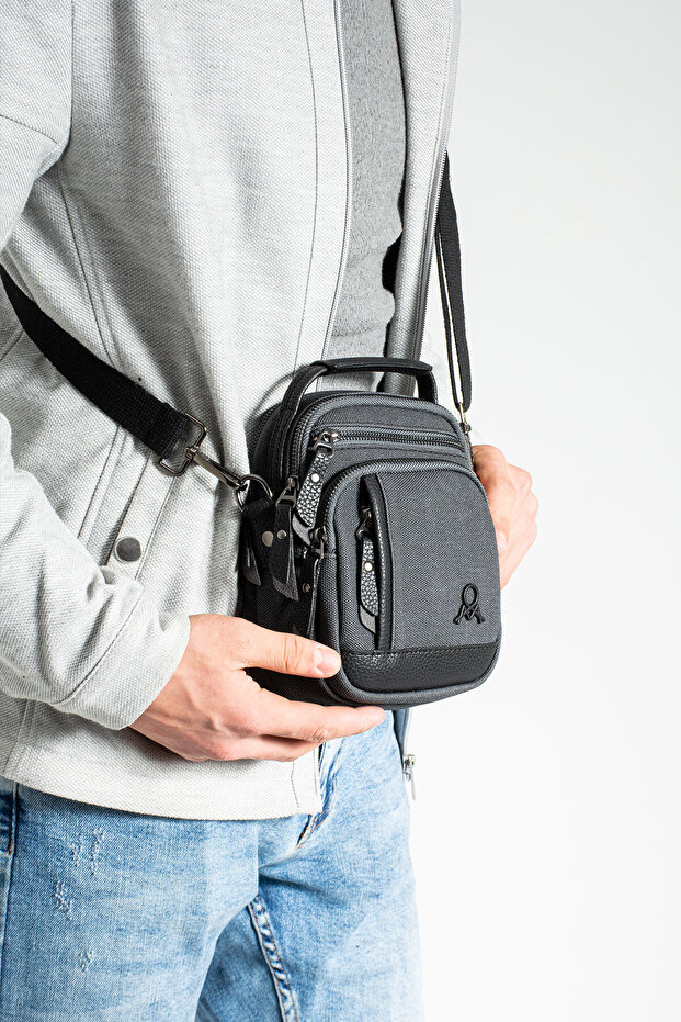 MEGA 414 MEN'S HANDBAGS SHOULDER BAG STRAPPER BAG BLACK