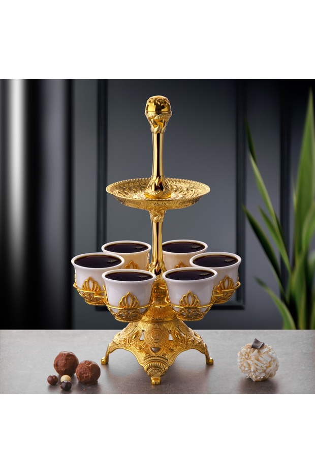 Gold Metal Mirra Presentation Treat Set for 6 People
