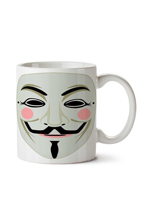 كوب مطبوع على الجانبين من Anonymous-Mask-Free-PNG-Image