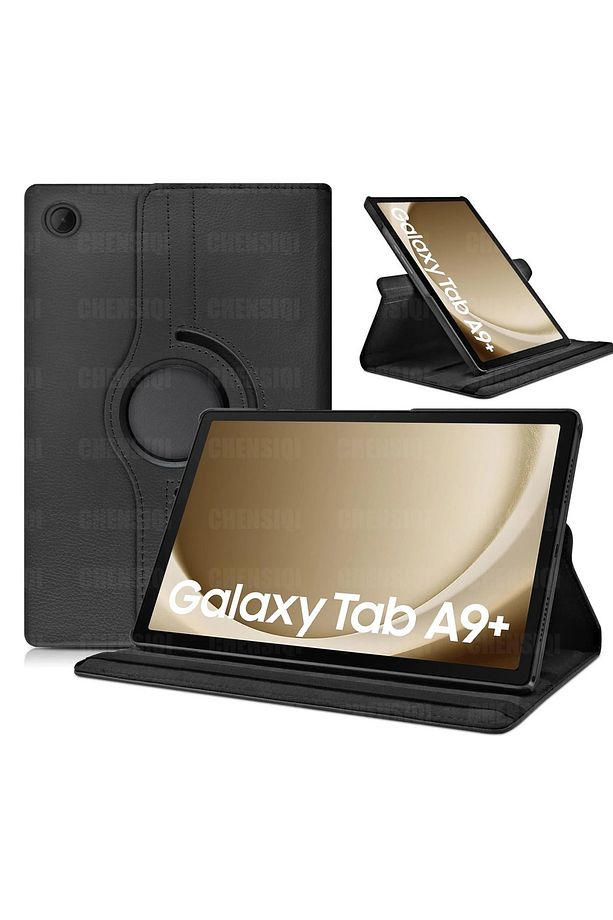 Samsung Galaxy Tab A9 + Plus (11 inç) 2023 PU Wake Fonksiyonu 360 Dönen Standı Tablet Kılıdı x210 - 4