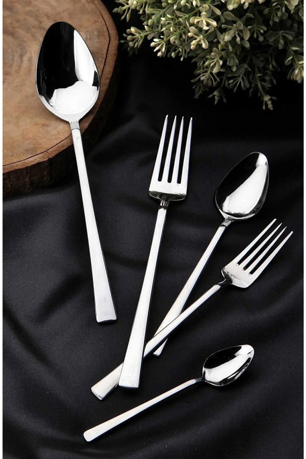 spoon fork set 60 pieces flat model (stainless steel)
