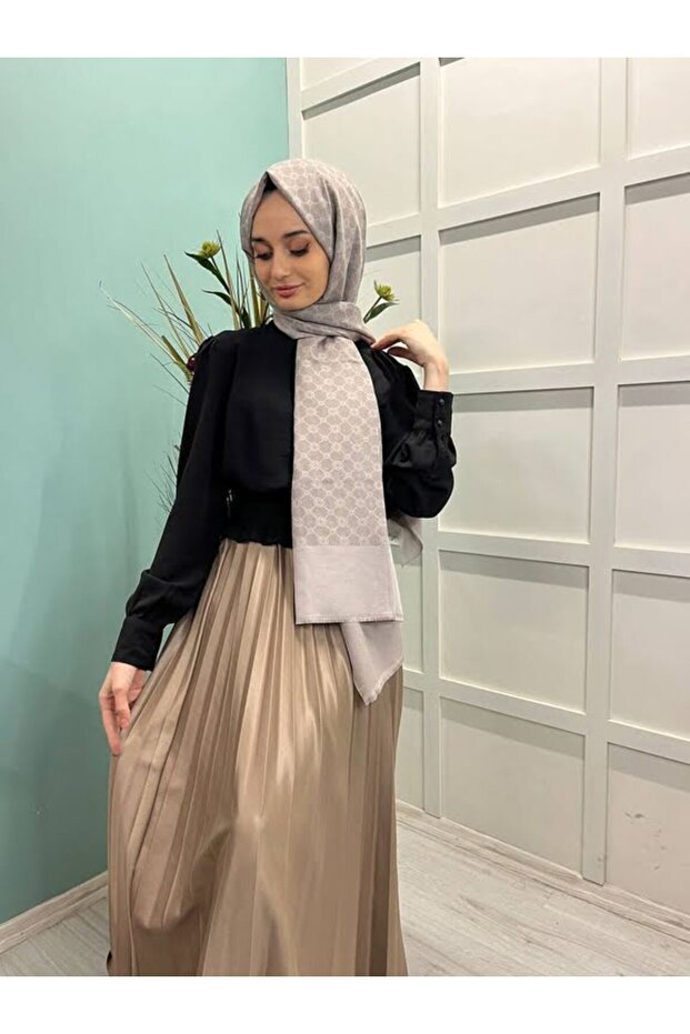 Σάλι Elegance Monogram - Mink 1090100 - 1