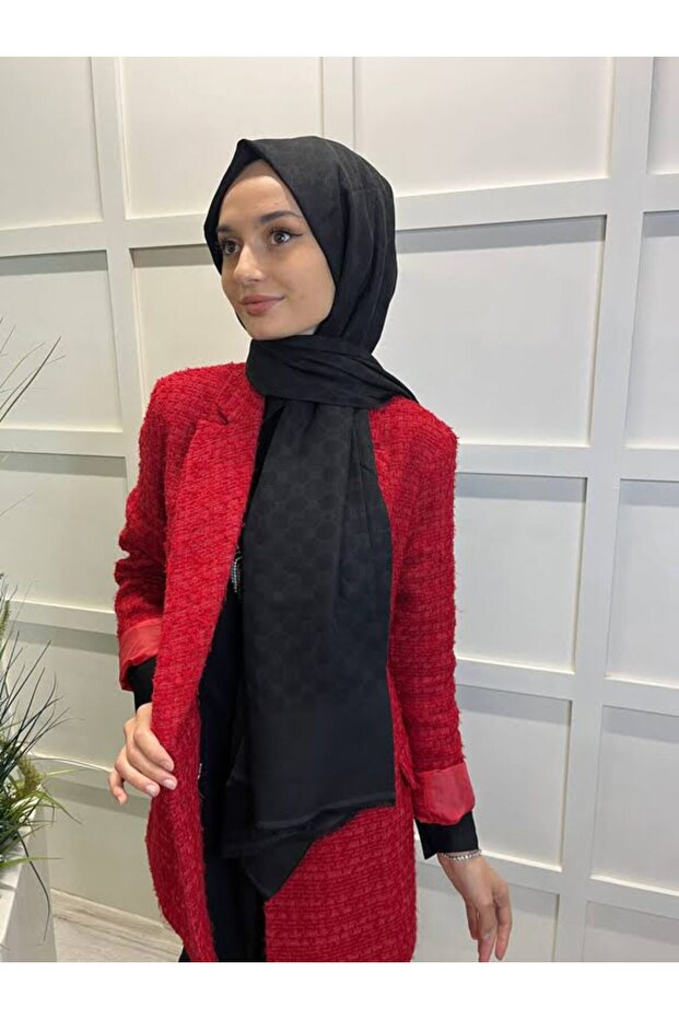 Σάλι Elegance Monogram 1090100   Μαύρο - 3