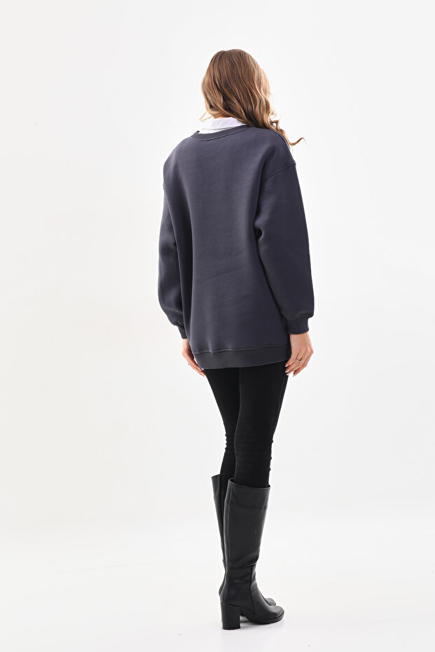 طاقم الرقبة سويت شيرت كبير الحجم - 8