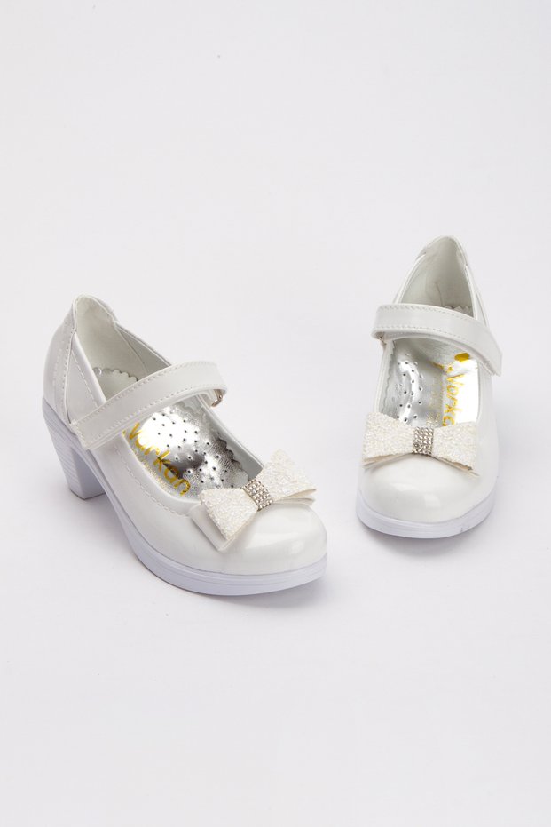 Patent Leather White Girl's Orthopedic Heeled Princess Shoes