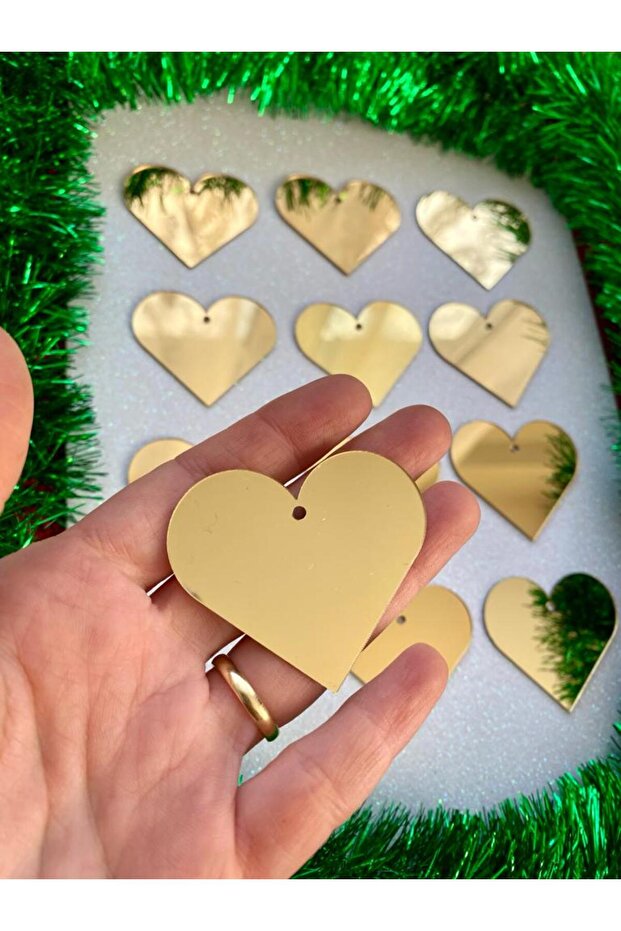 Set of 12 Gold Plexi Christmas Ornaments