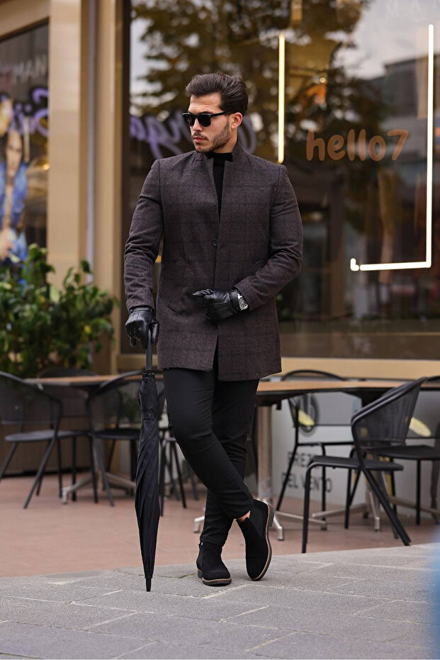 معطف بني منقوش - 2