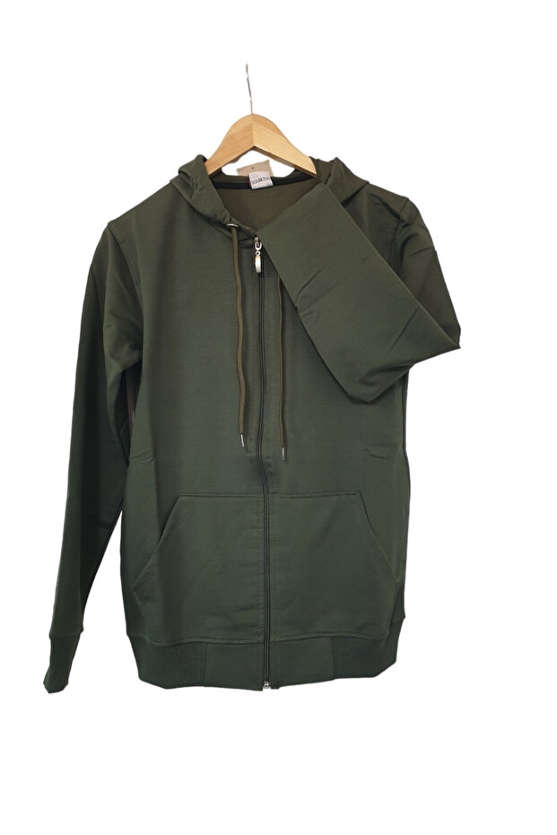 COMPACT ZIPPERED HOODED SWEATSHIRT