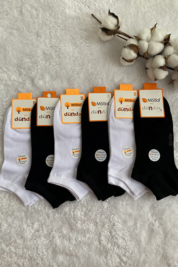 Kokulu Bambu 6'lı Patik Çorap - 1
