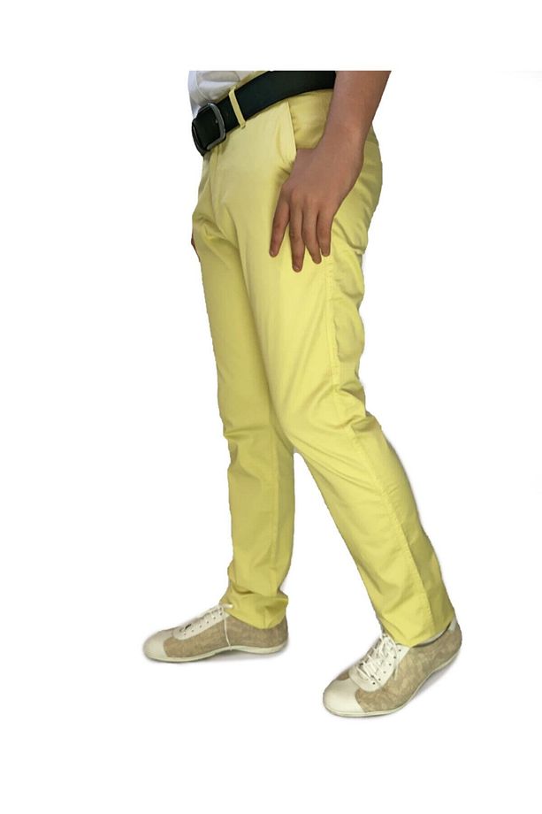 Pamuklu Sarı Erkek Slim Fit Pantolon - 3