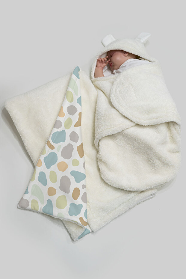 Plush Swaddle and Double Face Blanket - Half Pink Weighted Suns