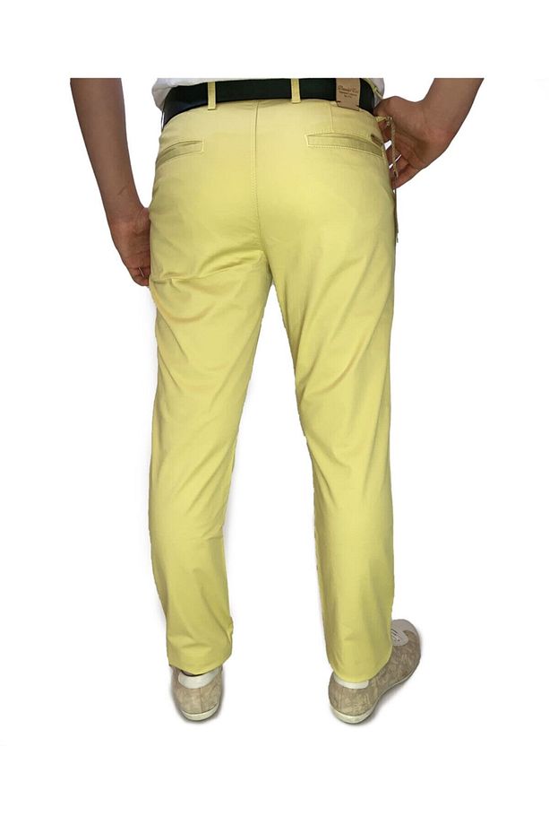 Pamuklu Sarı Erkek Slim Fit Pantolon - 2