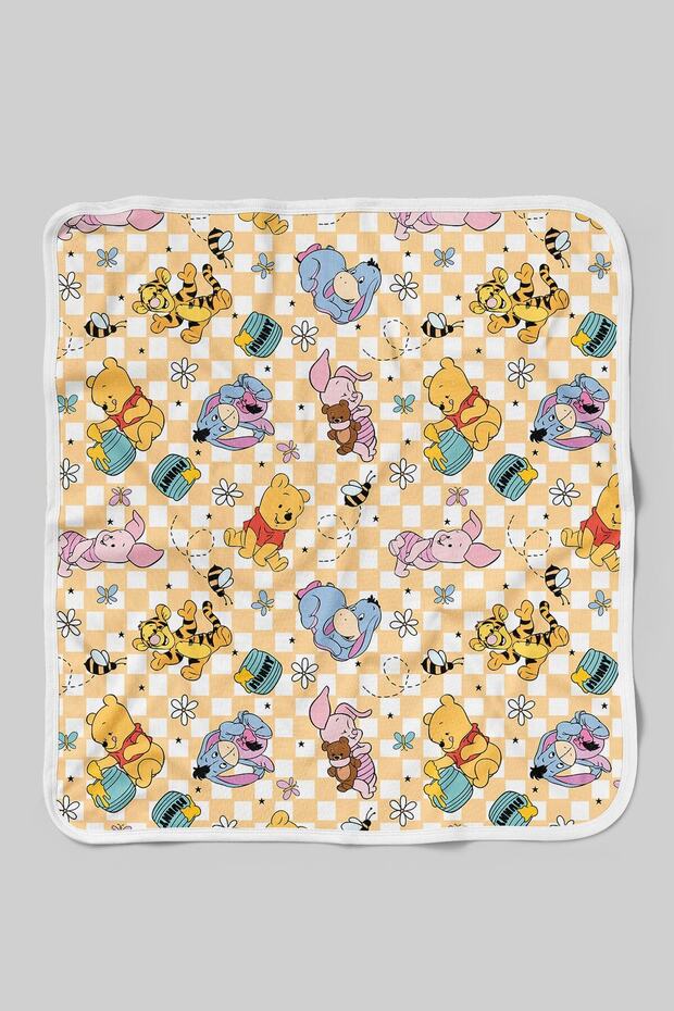 Organic Double Face Printed Baby Blanket - Cartoon Series - Winnie The Pooh Pattern