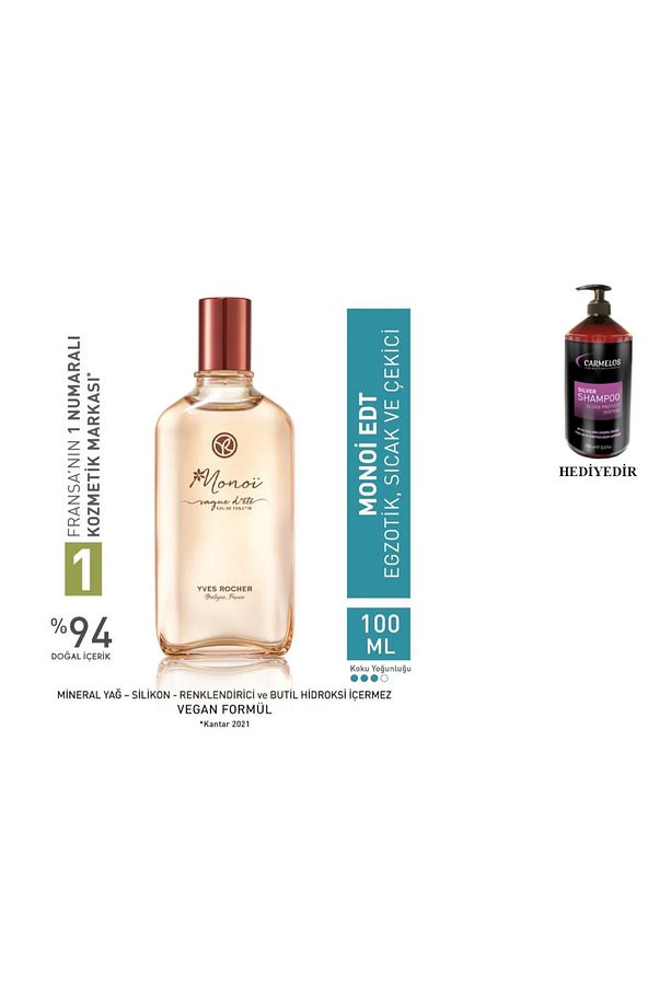 Monoi EDT 100 ml Kadın Parfüm 8499523121355 500 ML Camelos Şampuan Hediyeli - 1