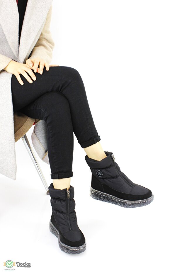 Kadın Kalın Silikon Taban Kürklü Kar Botu - 3