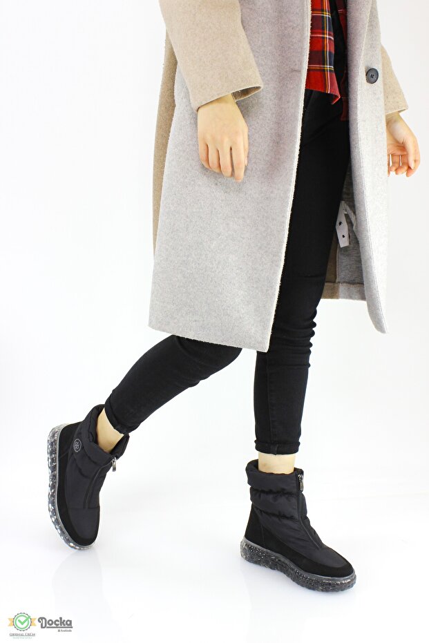 Kadın Kalın Silikon Taban Kürklü Kar Botu - 1