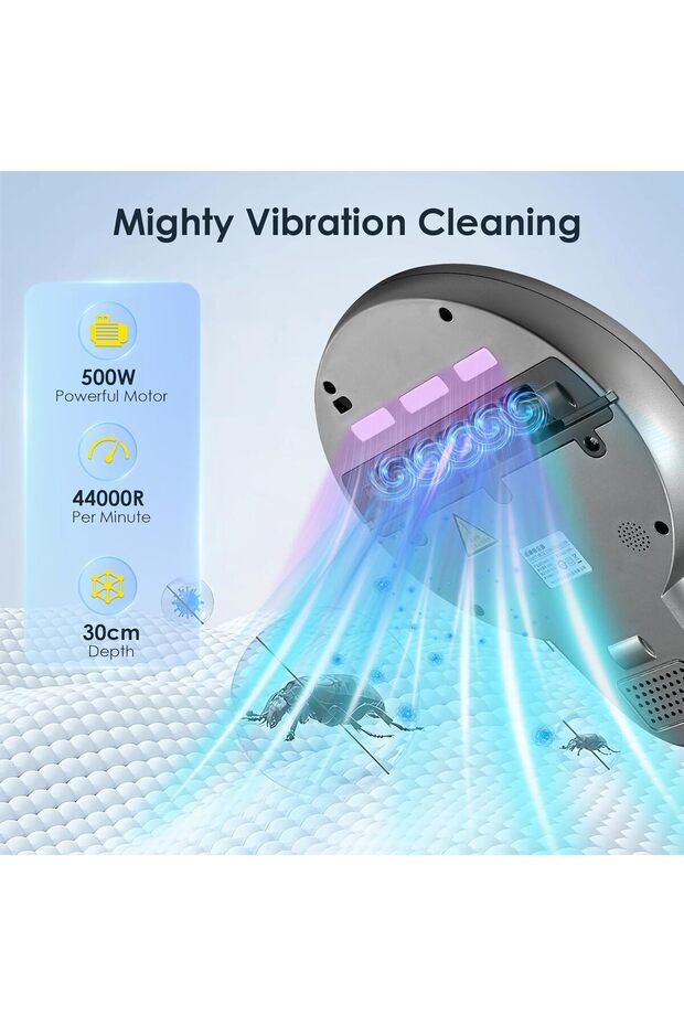 Ultrason ve UV ışığına sahip mite elektrikli süpürge, 500W 12kpa, akıllı LED ekranlı - 6