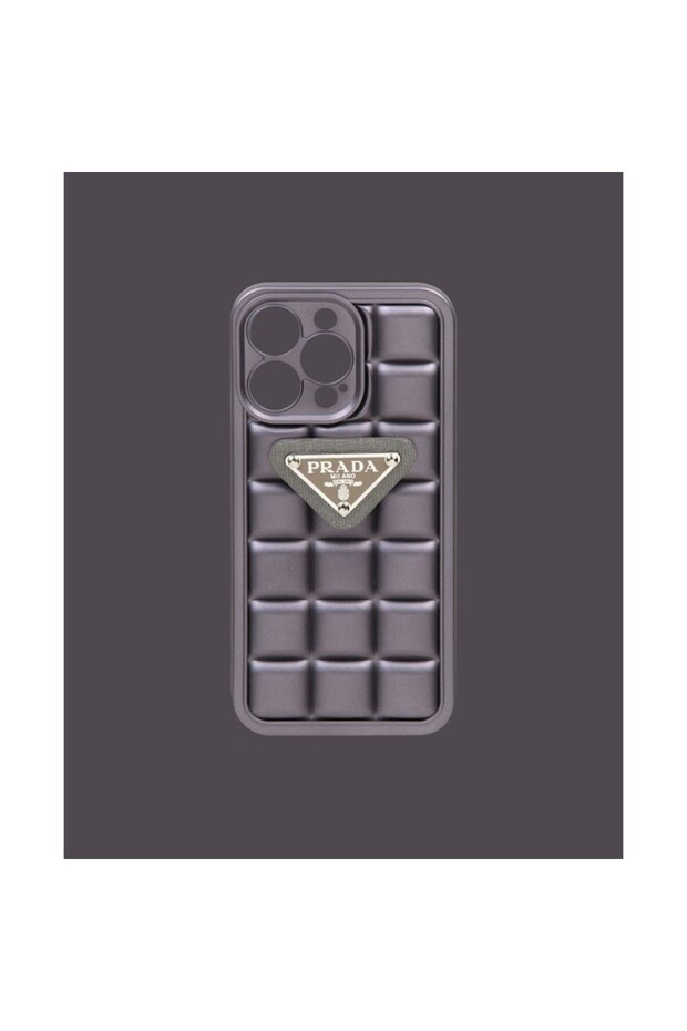 Gray Embossed Silicone Phone Case - Dk028 - iPhone 14