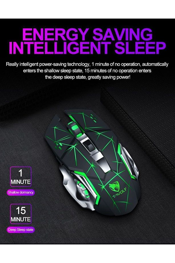 Çift Modlu Kablosuz Bluetooth Mouse Rgb Ledli Şarj Edilebilir Mouse - 2