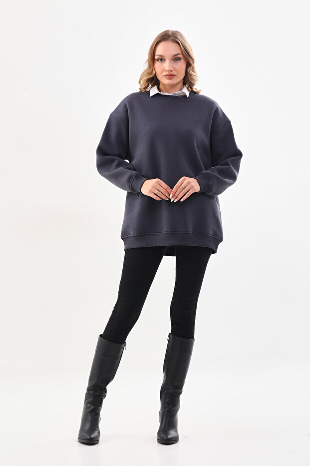 طاقم الرقبة سويت شيرت كبير الحجم - 7