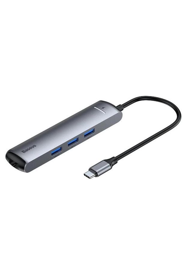 6in1 Type C Hub Hdmı 3x Usb 3.0 Rj45 Type C Dönüştürücü Çoğaltıcı Hub - 1