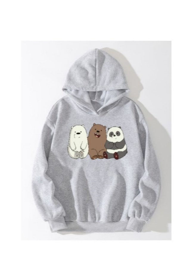 Kafadar Teddy Bear Printed Hooded Girl/Boy Sweatshirt