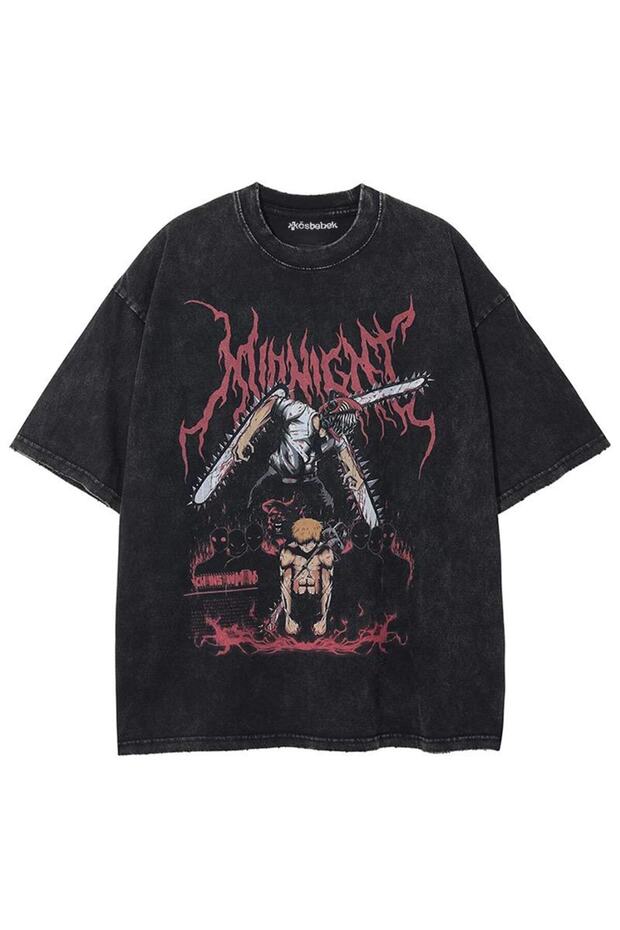 Black Anime: Chainsaw Man - Denji In Darkness (unisex) T-shirt-myfavorite50ton
