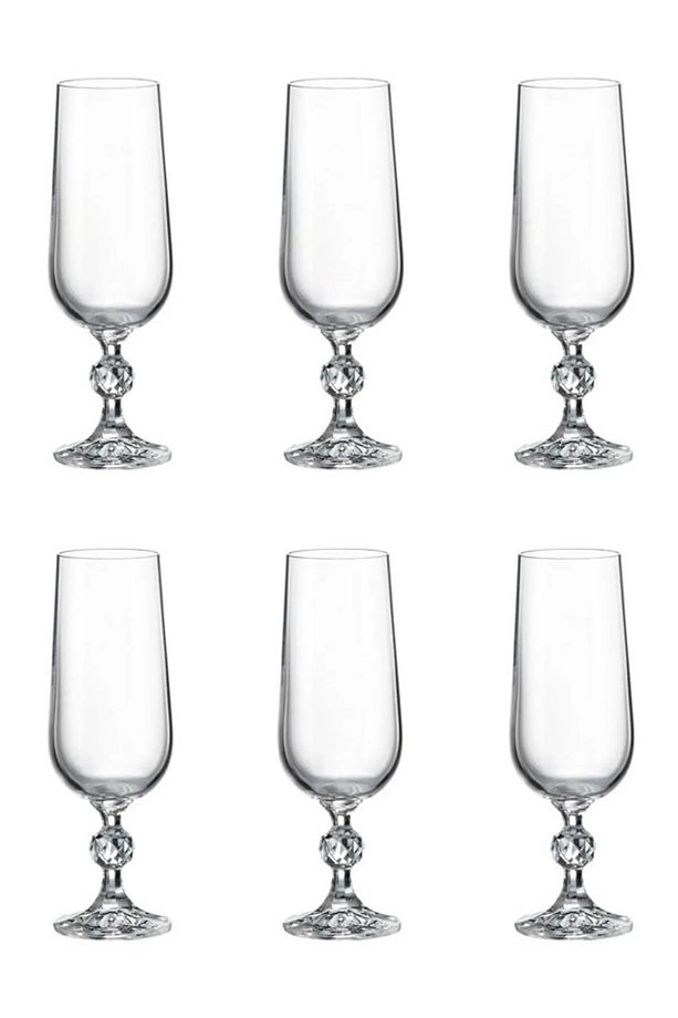 Collection Sterna Kristal 6'lı 180cc Kahve Yanı Su Bardağı/Flüt Şampanya Kadehi Seti - 2