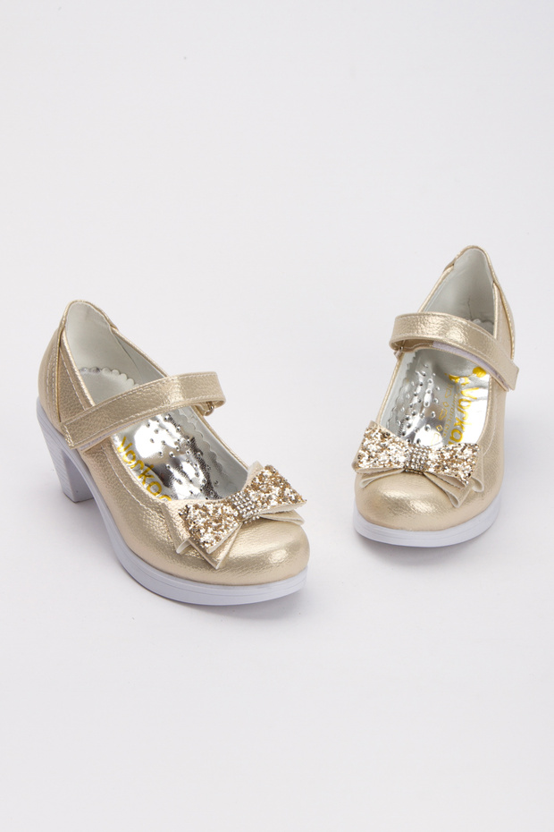 Gold Girl's Orthopedic Heeled Shoes