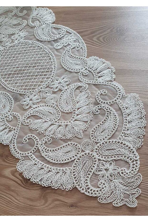 Anglez Kordon Nakışlı Oval Runner - 3
