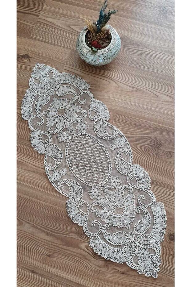 Anglez Kordon Nakışlı Oval Runner - 4